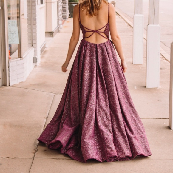 Purple Sparkly Prom Dress - Picture 1 of 3